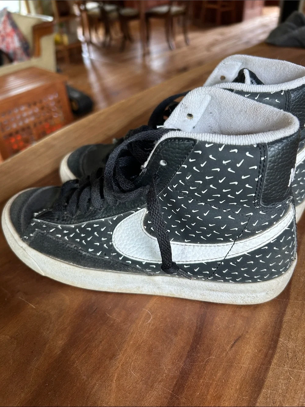 Nike Black and White High-Top Skate Sneakers